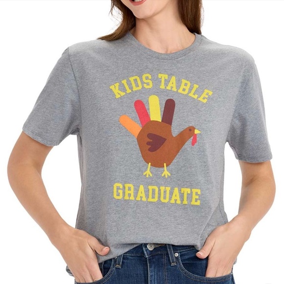 Tipsy Elves Women’s Tee Shirt Kids Table Graduate Thanksgiving Size XL NWT - Picture 1 of 9